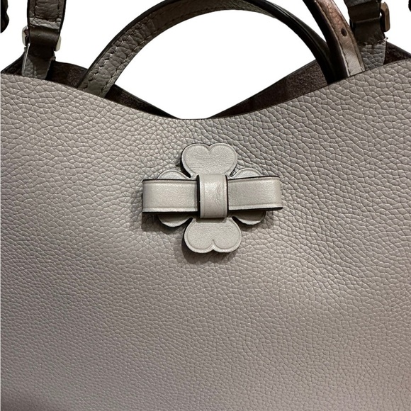 - NWT Kate Spade Soft Taupe Grey Pebbled Leather Triple Compartment Talia Satcel - Picture 7 of 13